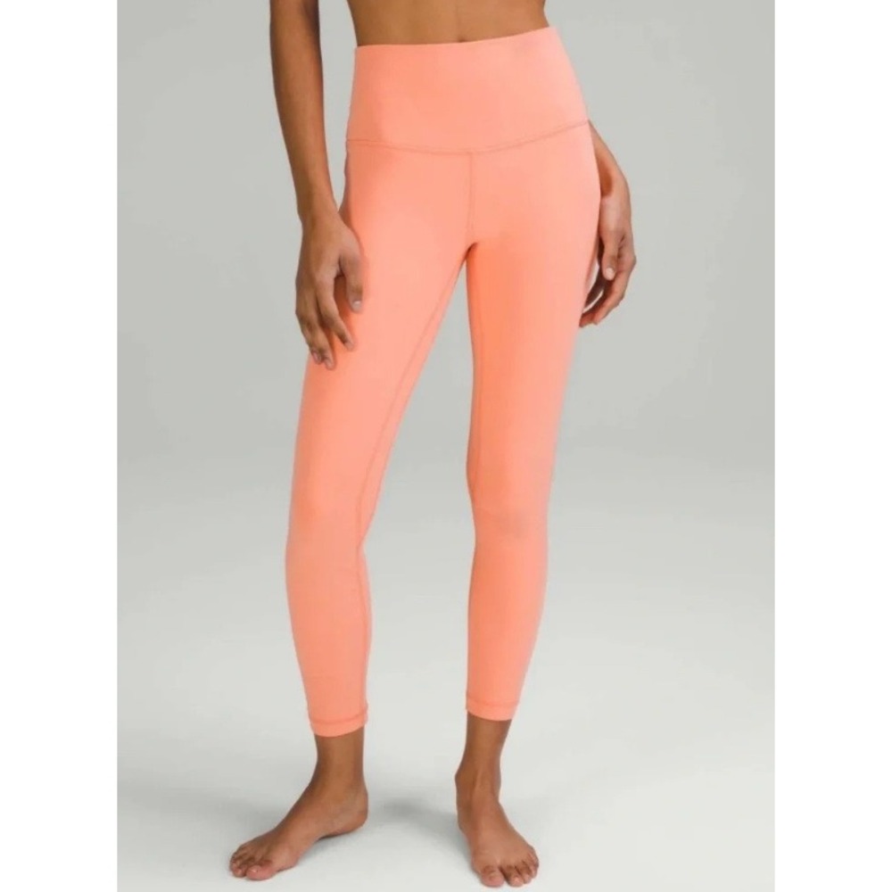 Lululemon Align High-Rise Pant 28" Leggings Sz 0 Peach Orange Nulu Yoga